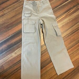 Aritzia Tan Straight Leg Cargo Pants
